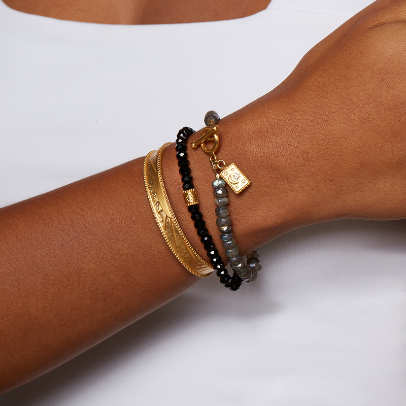 satya black spinel sun bracelet