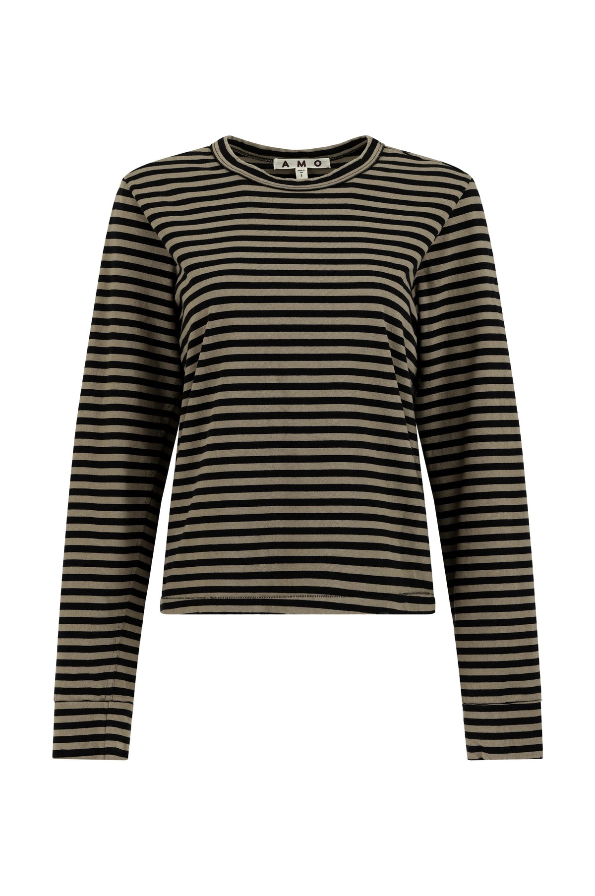 amo long sleeve love tee black sand stripe