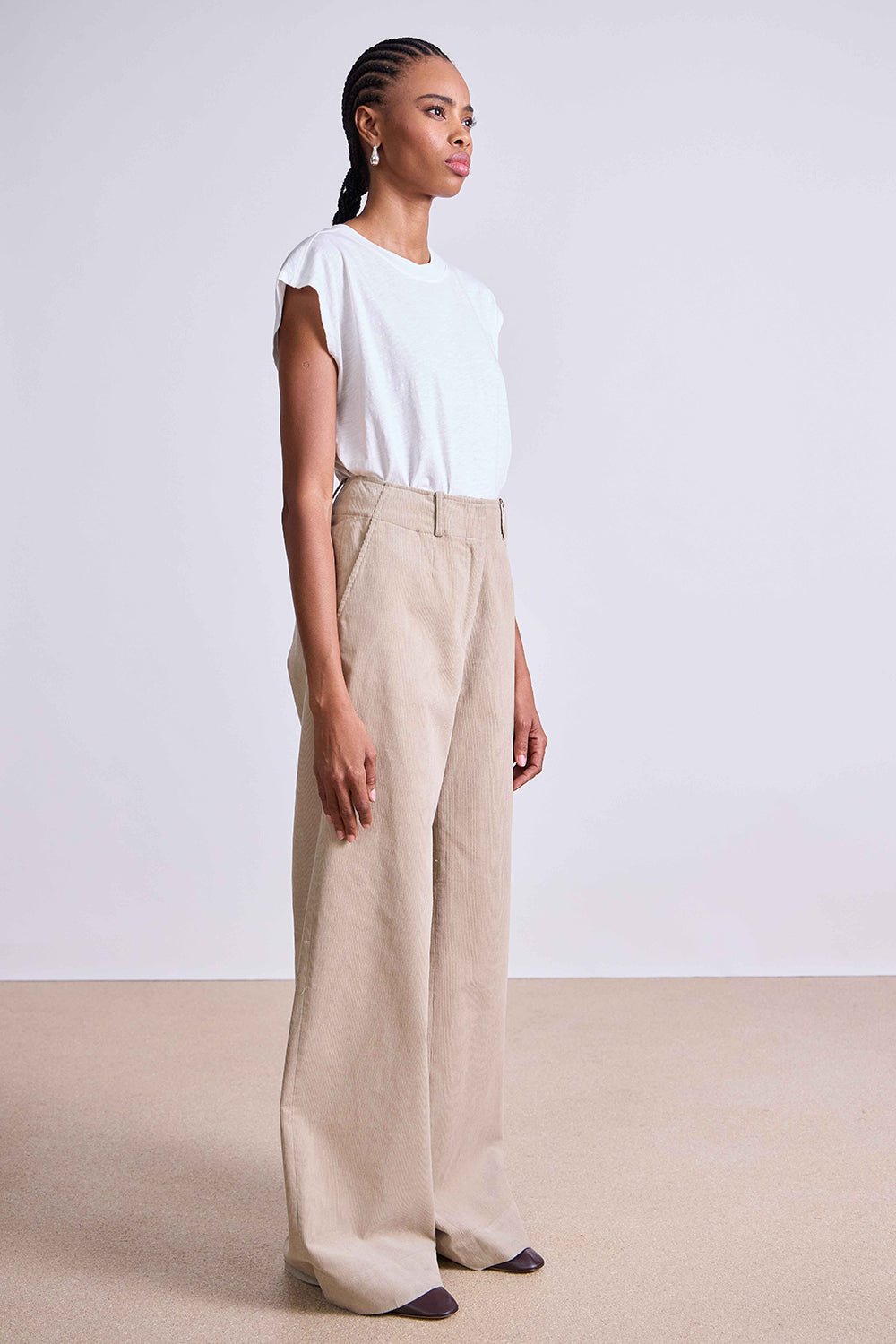 apiece apart adi trouser sand stone corduroy