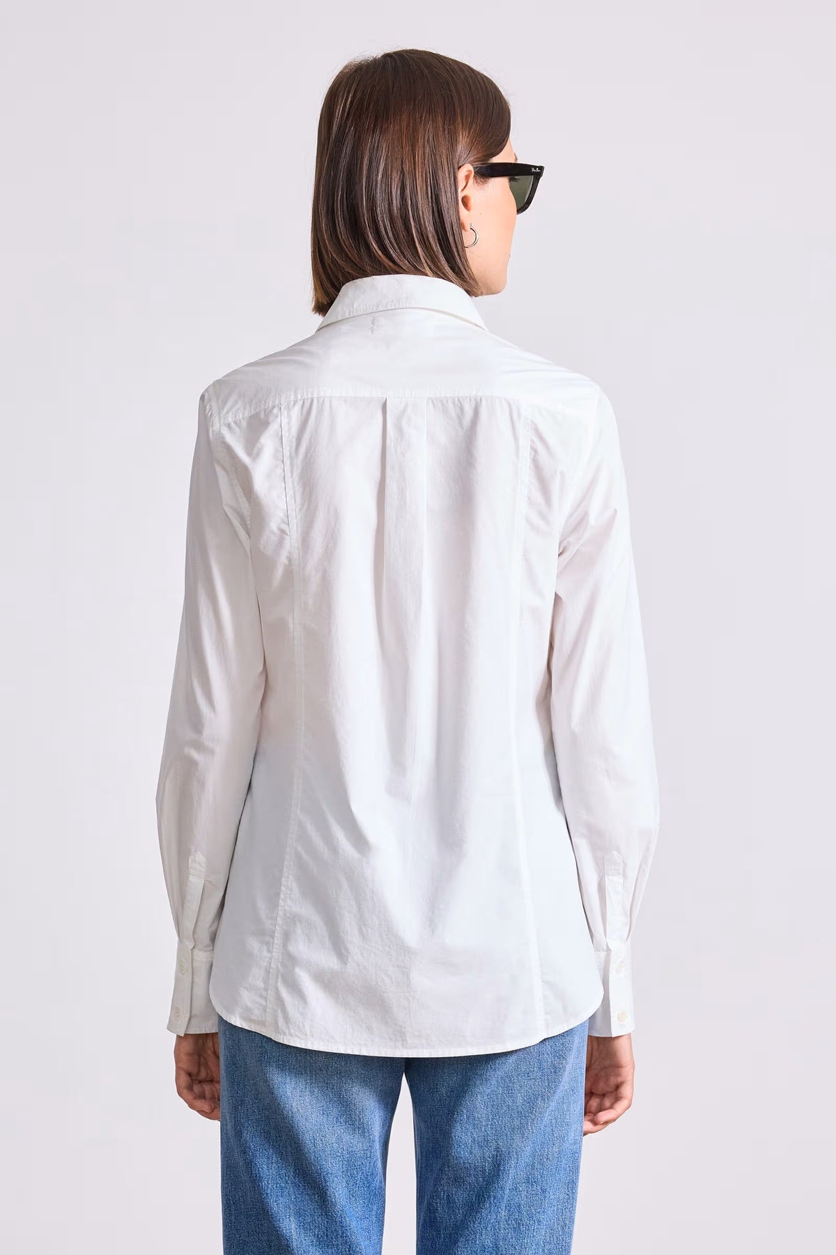 apiece apart amine fitted shirt cream