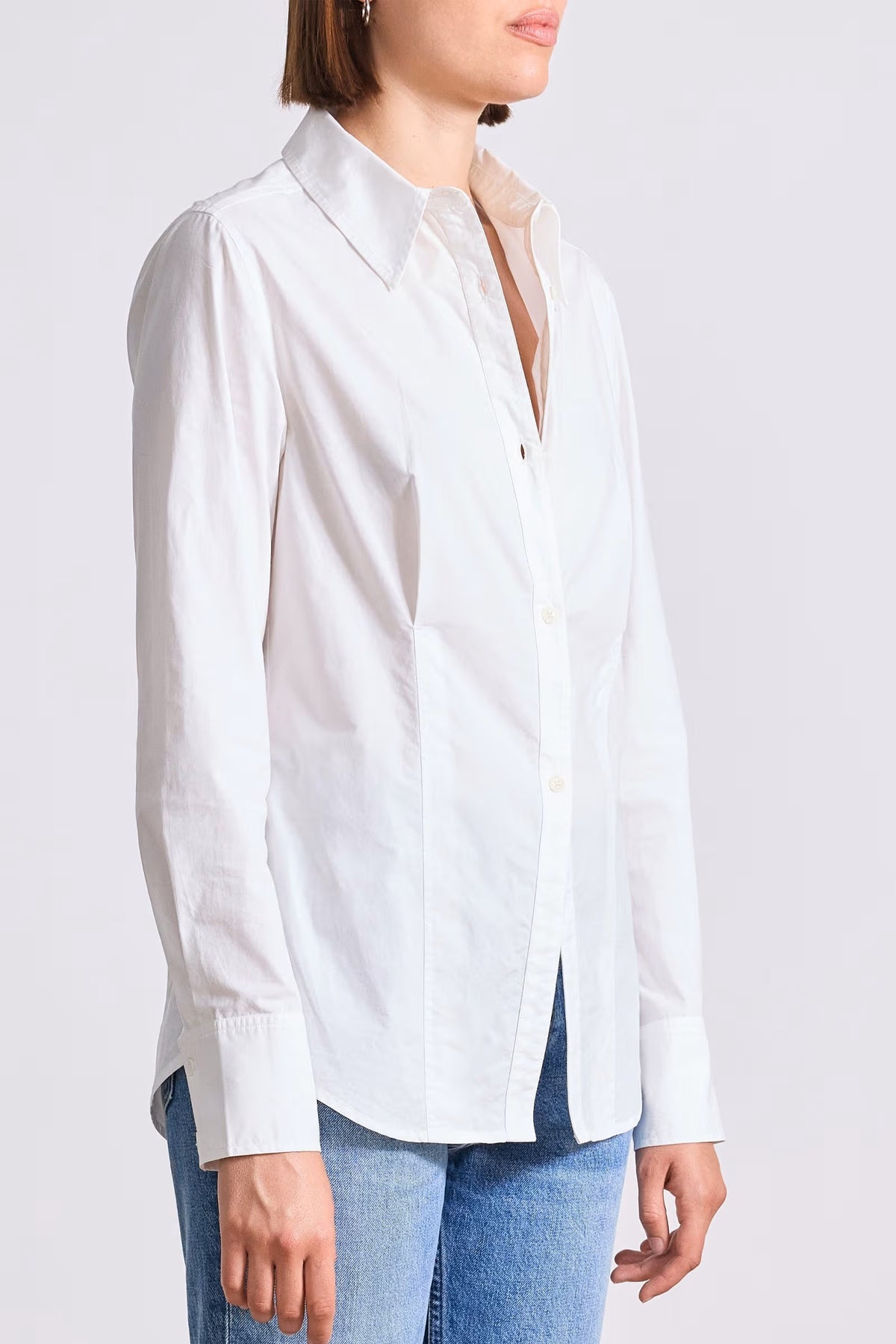 apiece apart amine fitted shirt cream