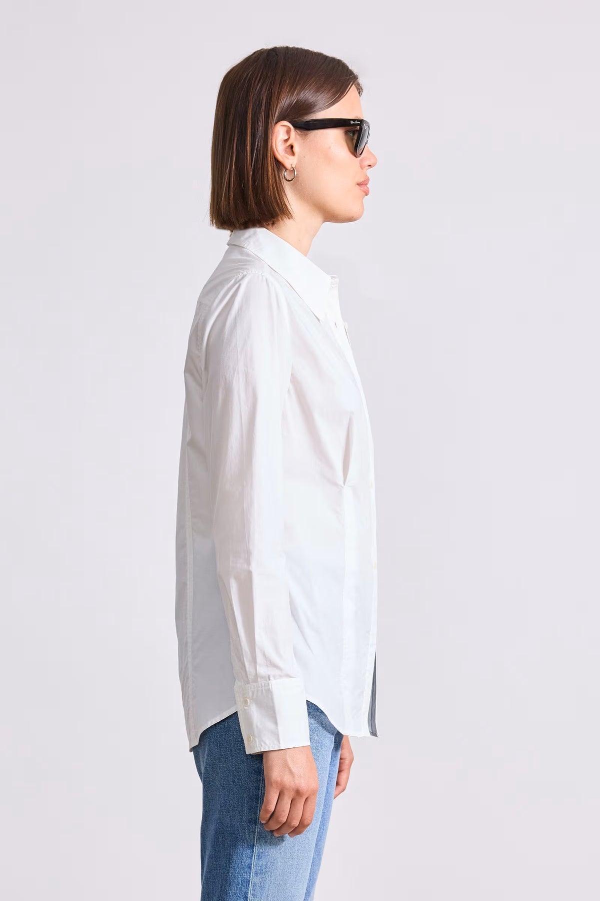 apiece apart amine fitted shirt cream