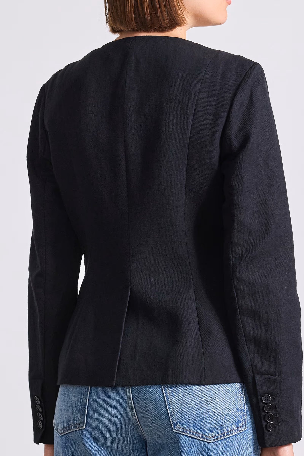 apiece apart asma blazer top black