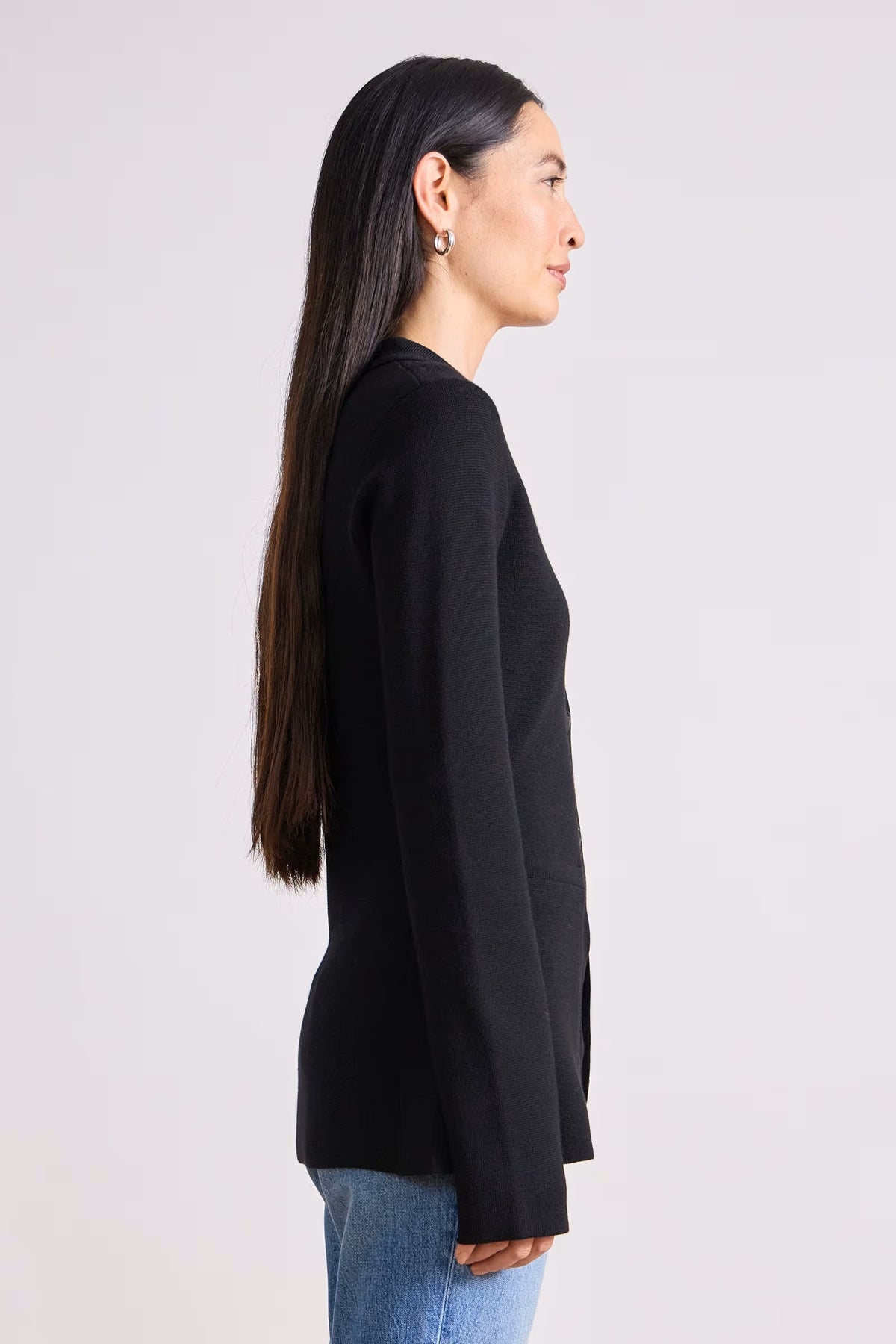 apiece apart betti knit cardi black