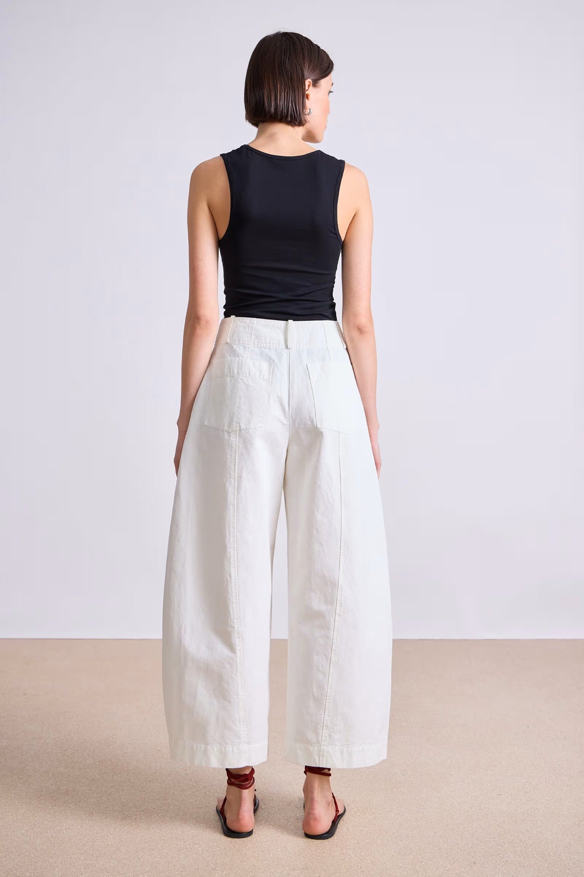 apiece apart cropped cybil trouser cream