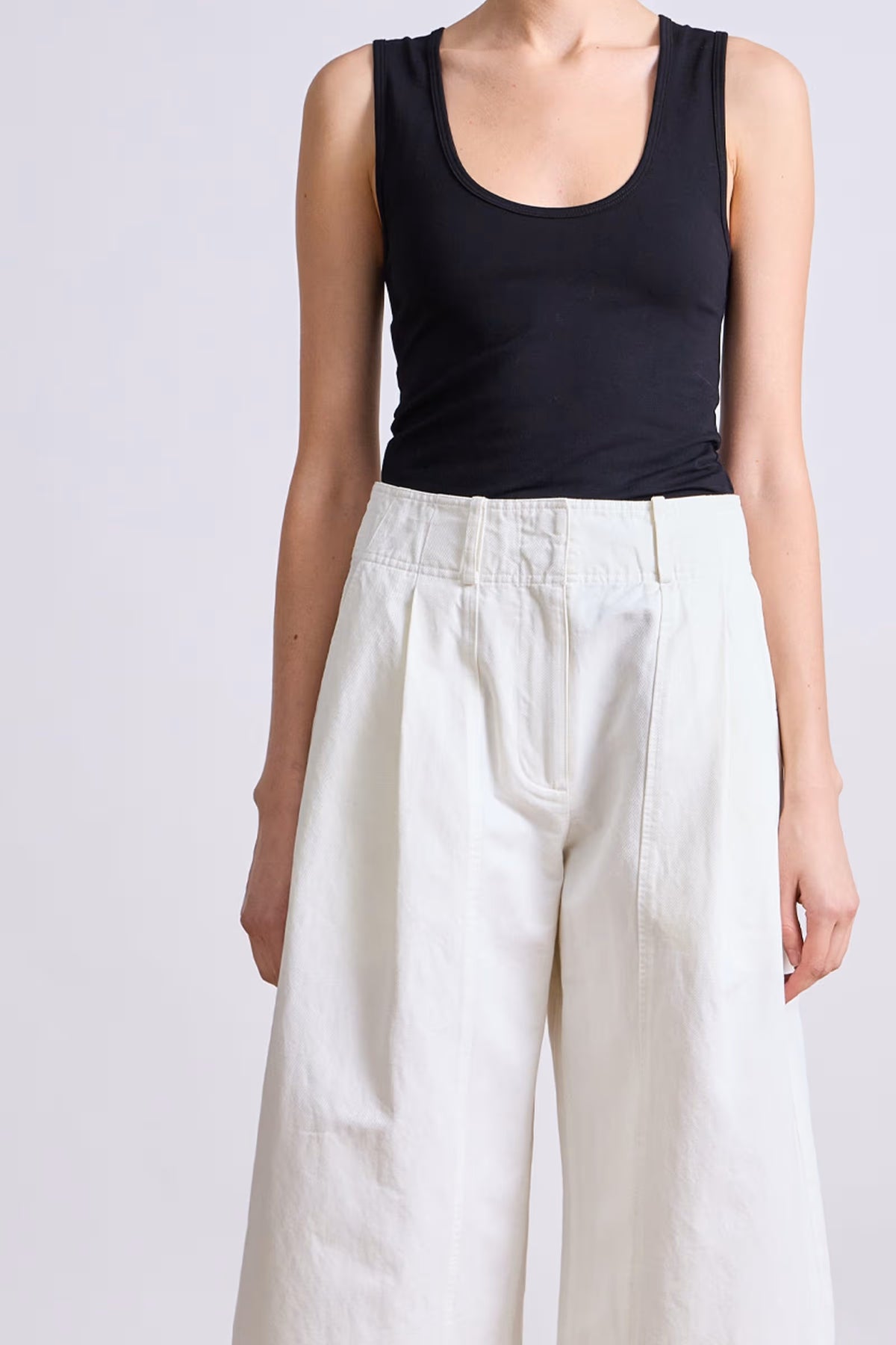 apiece apart cropped cybil trouser cream