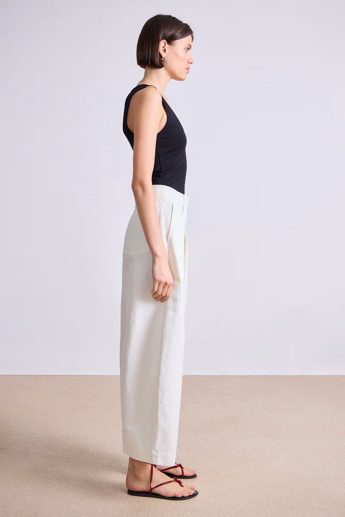 apiece apart cropped cybil trouser cream