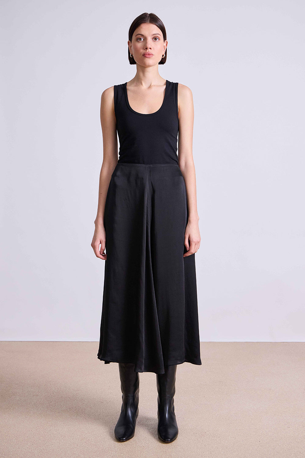 apiece apart primavera drape skirt black