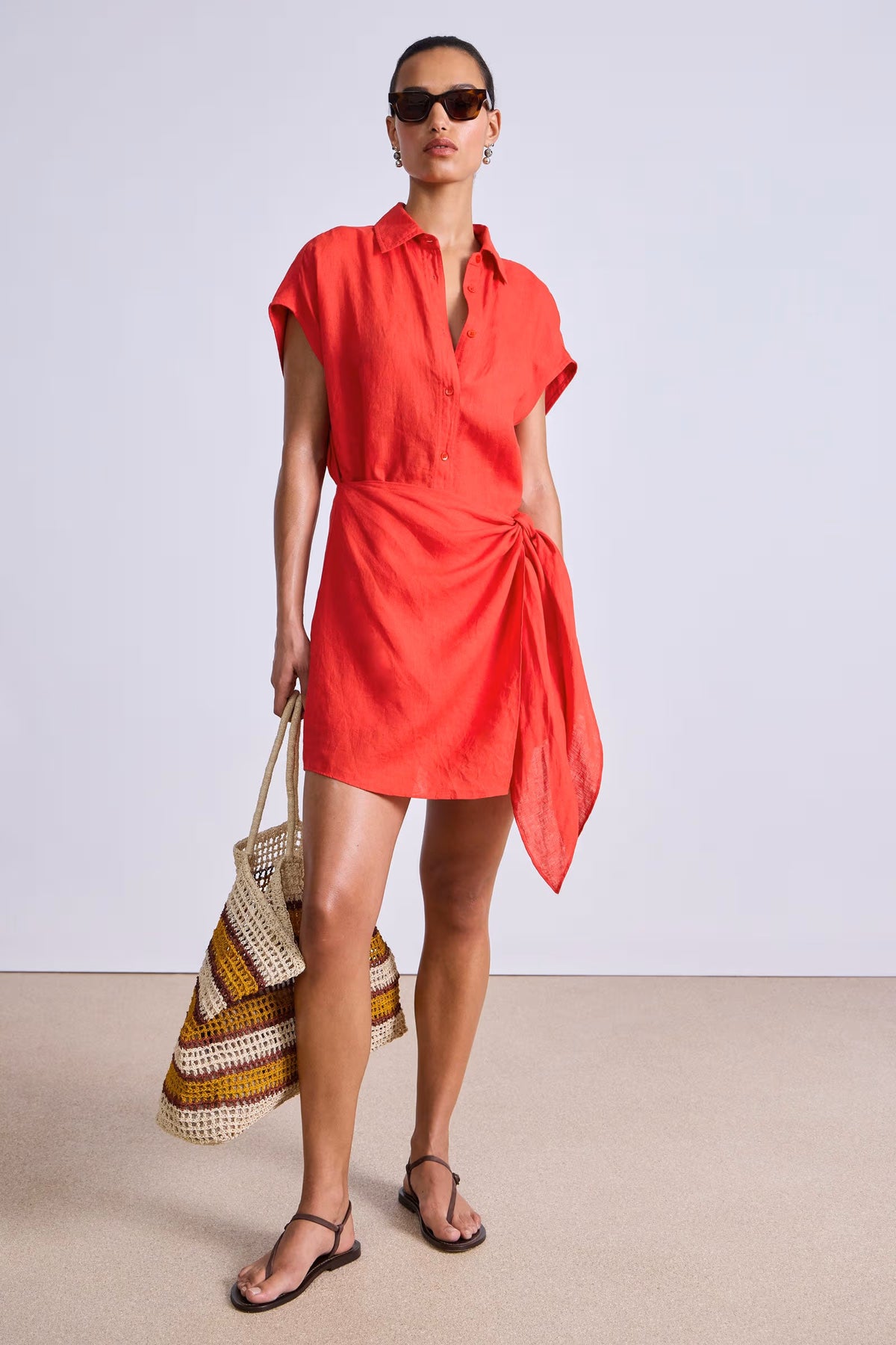 apiece apart san vito sarong poppy red