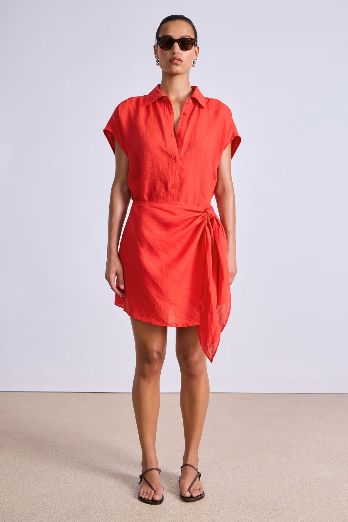 apiece apart san vito sarong poppy red