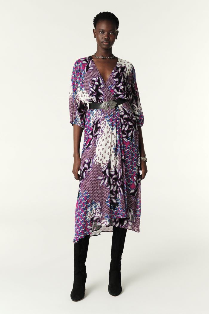 ba&sh blake dress purple