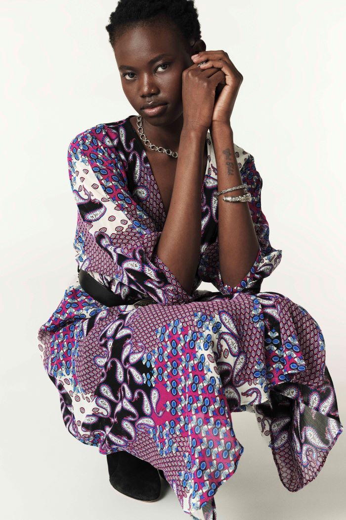 ba&sh blake dress purple