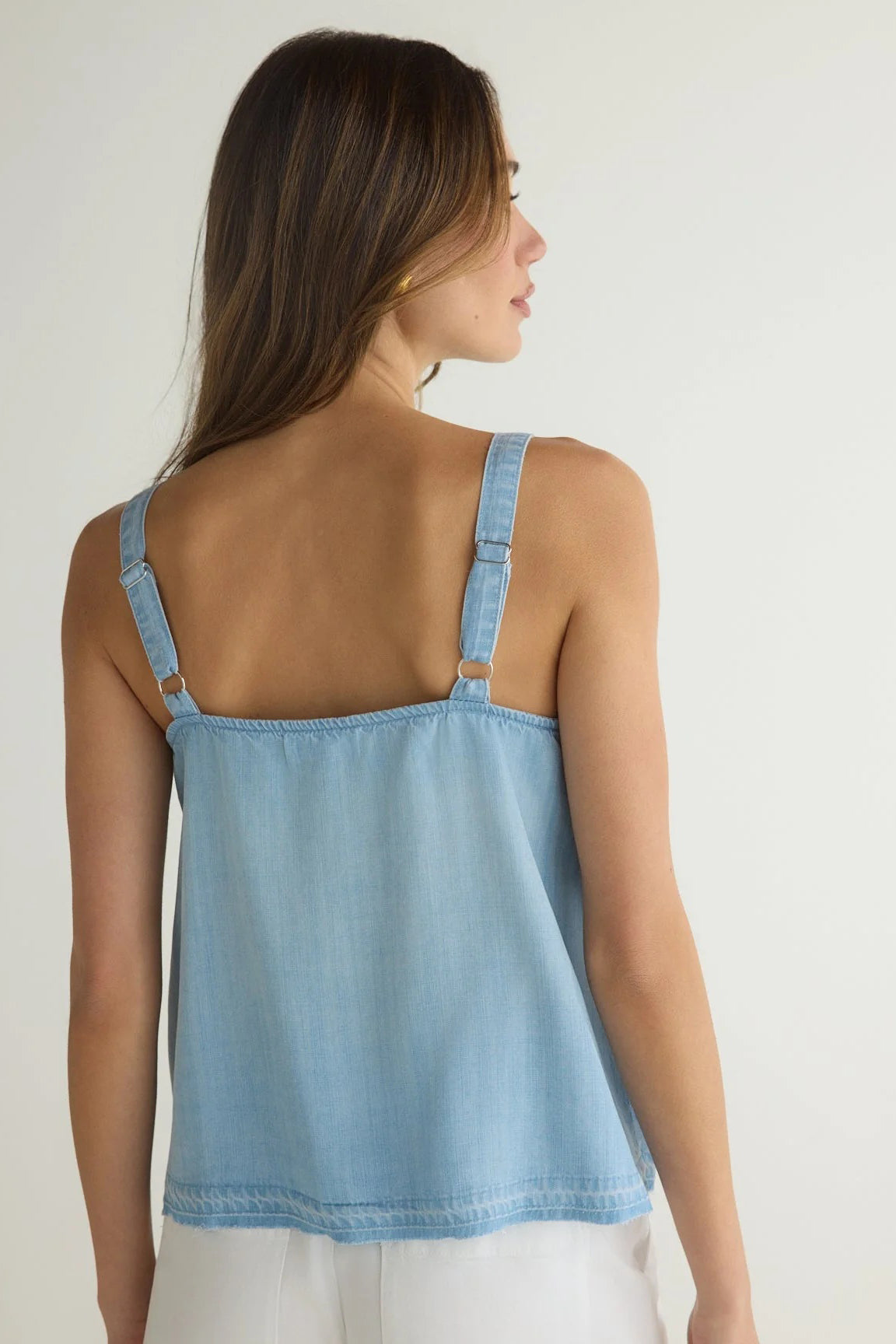 bella dahl button front cami light riviera wash