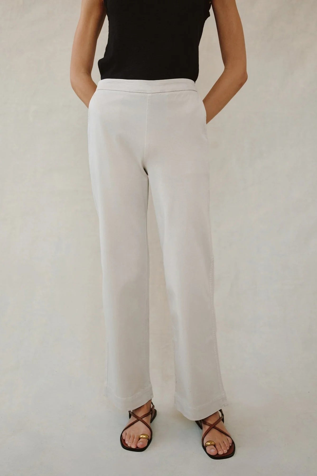 bella dahl catalina pant ivory stone