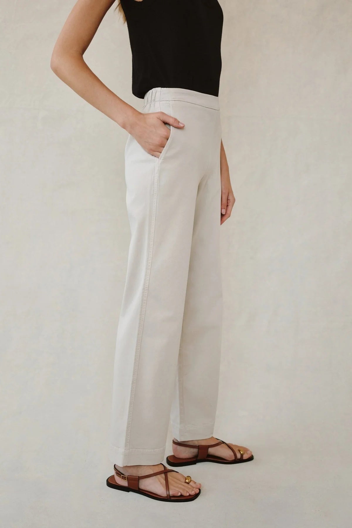 bella dahl catalina pant ivory stone