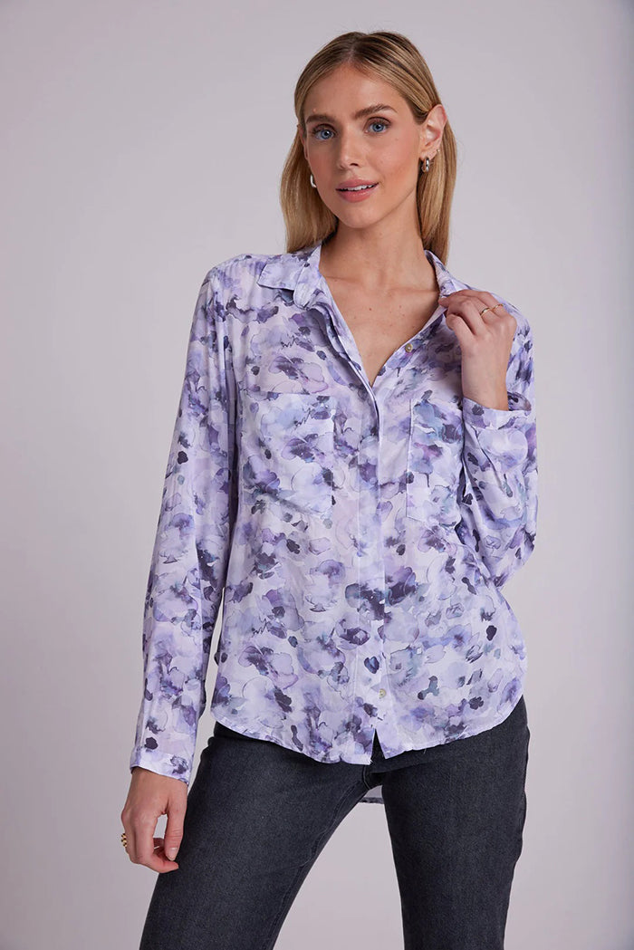 bella dahl hipster shirt lilacl floret