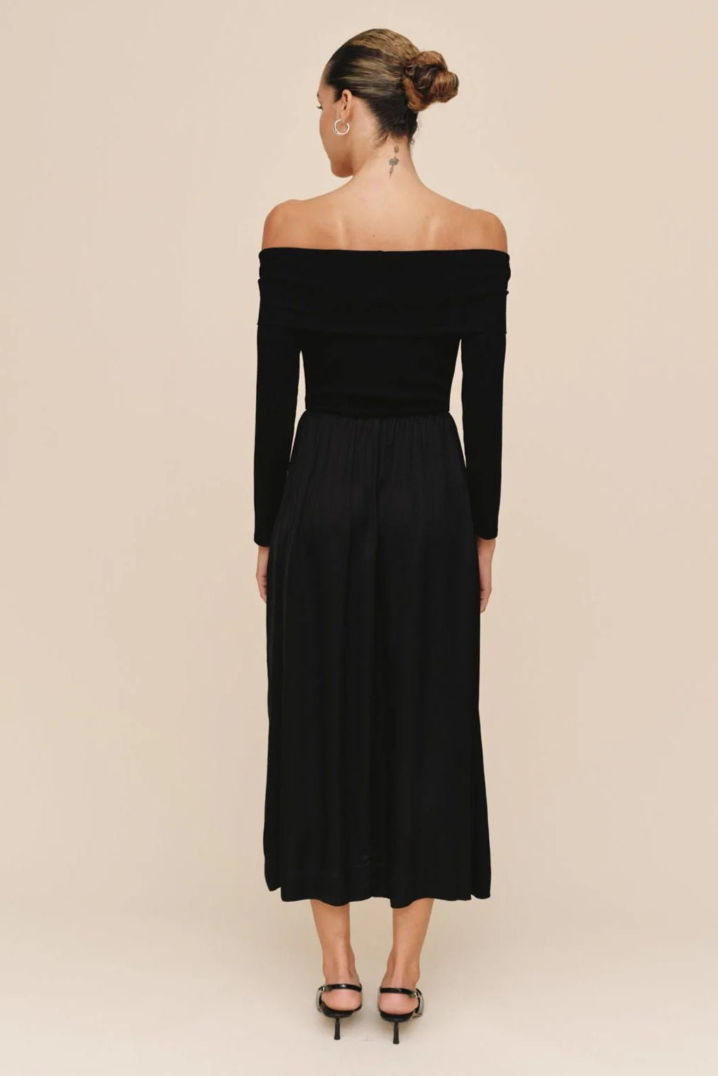 bella dahl off shoulder dress black