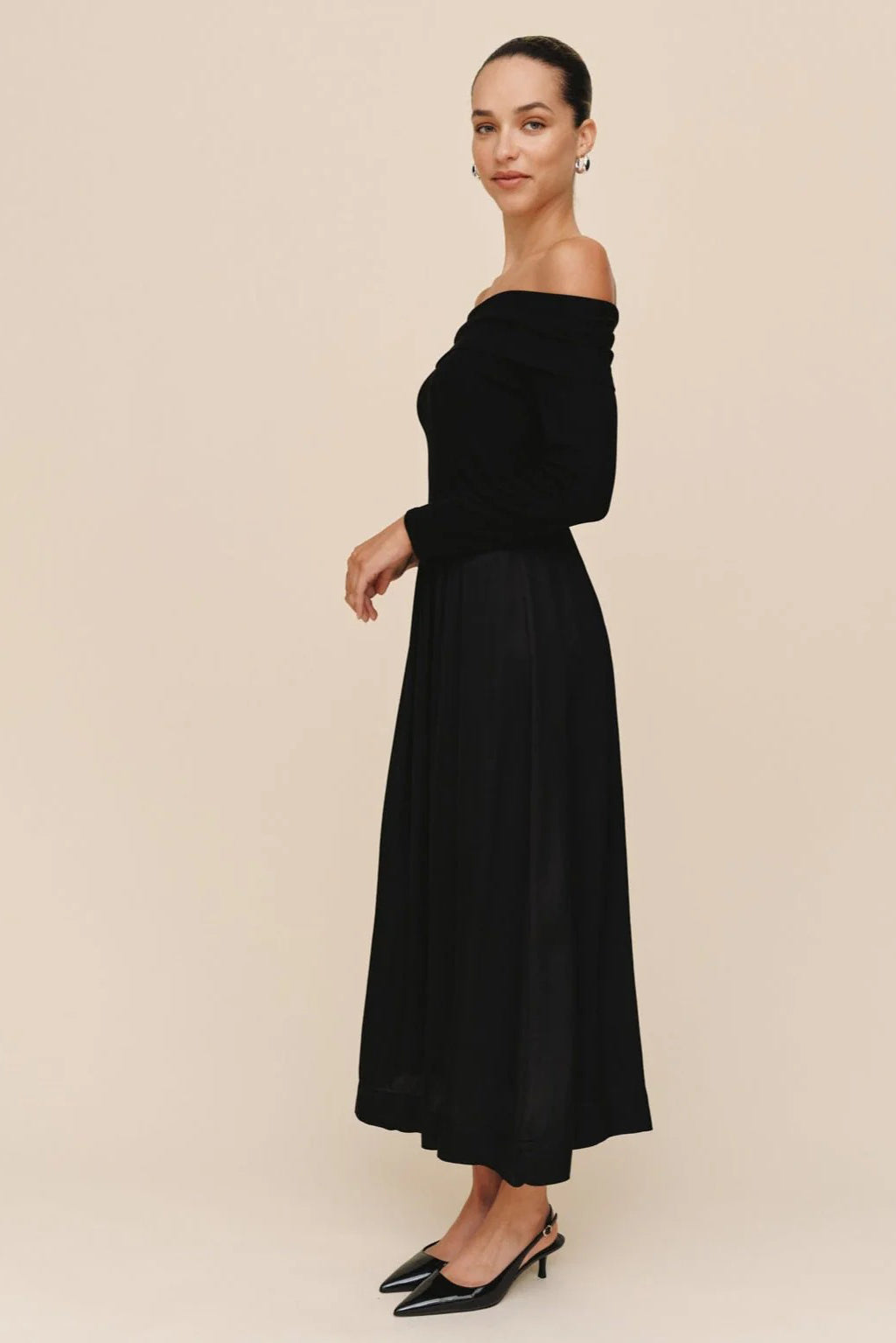 bella dahl off shoulder dress black
