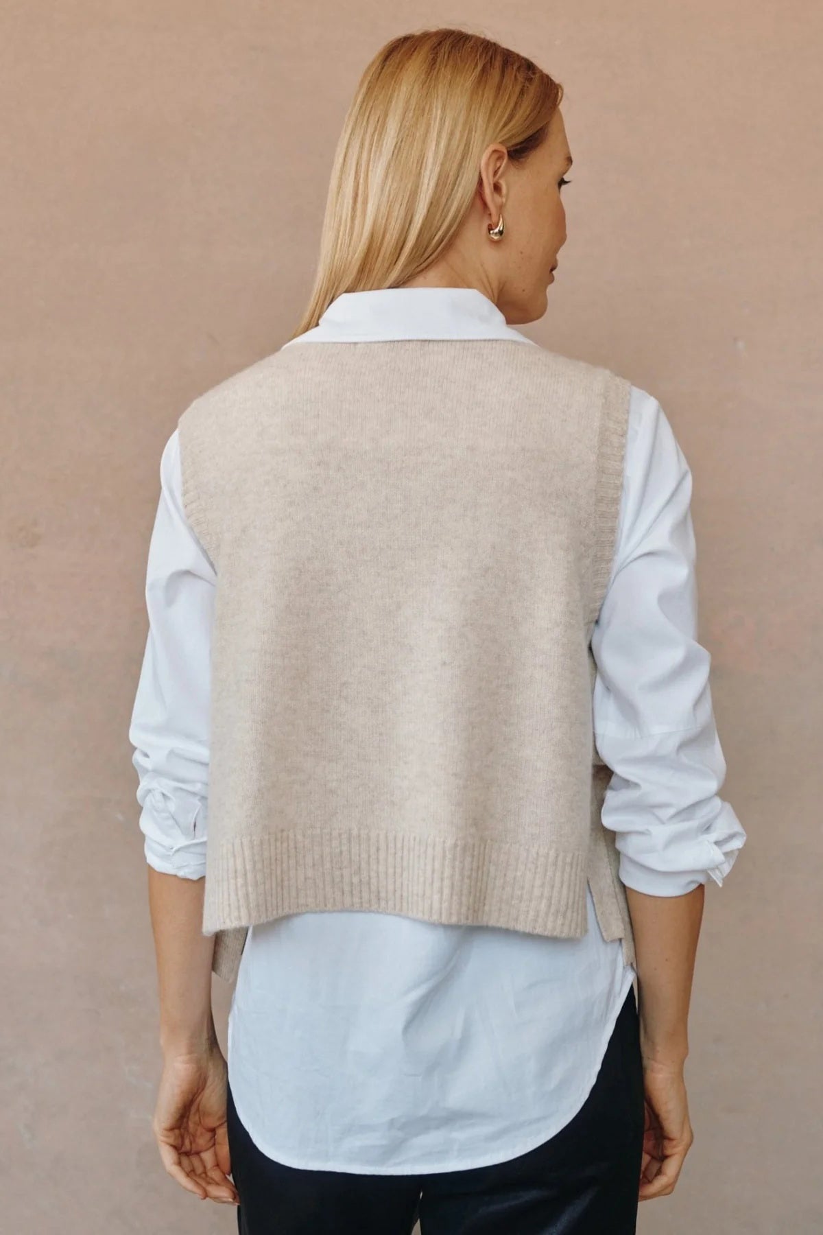 bella dahl side tie vest ivory oat