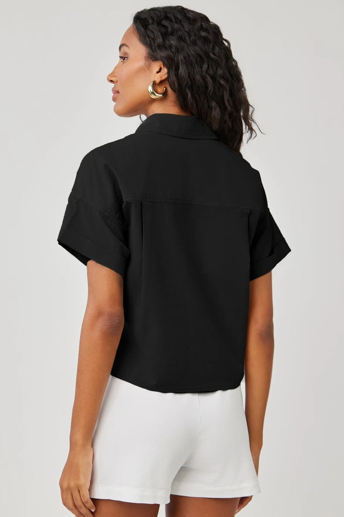 bella dahl two pocket short sleeve shirt black