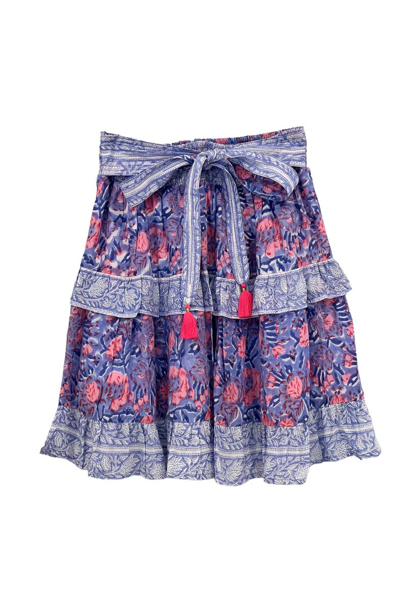 bell blake skirt blue and pink print