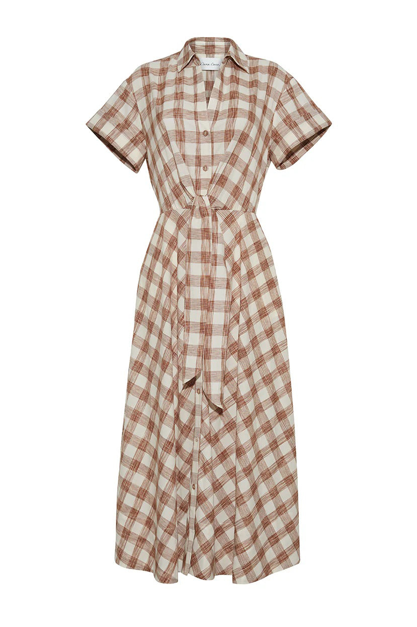 cara cara asbury dress sketched plaid brown