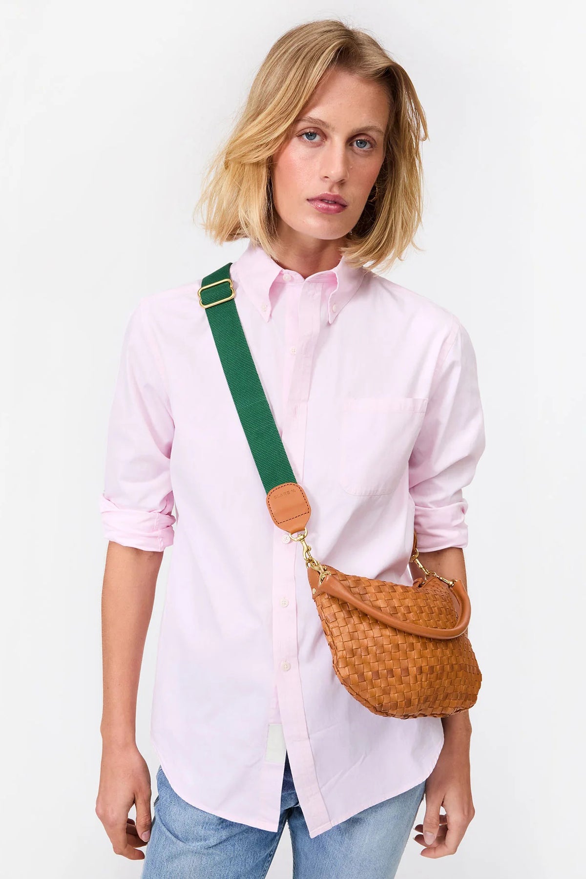 clare v. adjustable crossbody strap evergreen