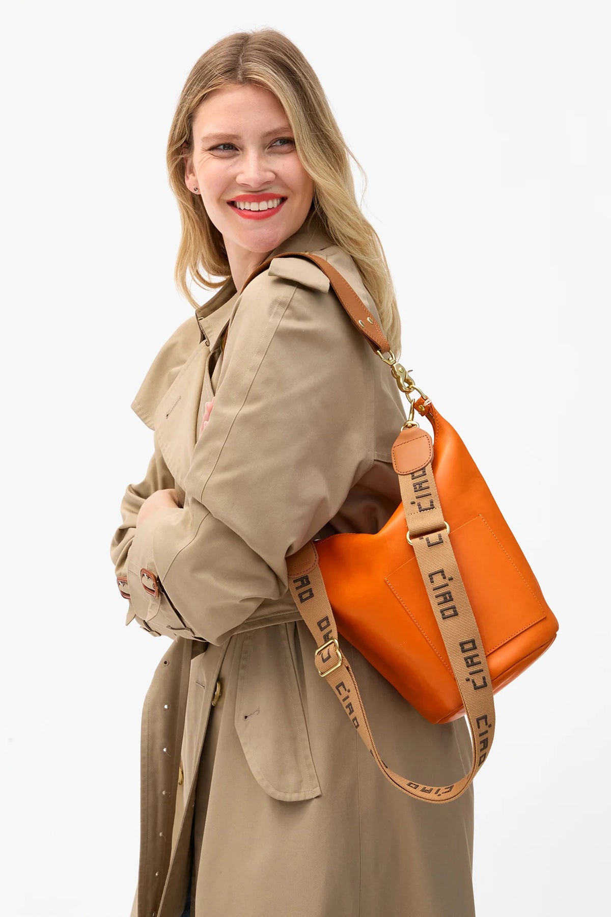 clare v. adjustable crossbody strap tan chocolate ciao