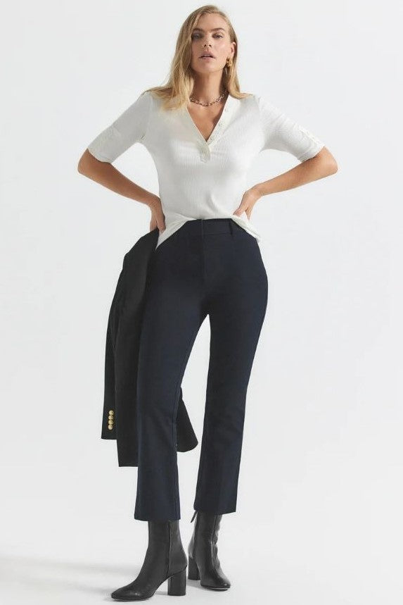 derek lam 10 crosby crop flare trouser midnight