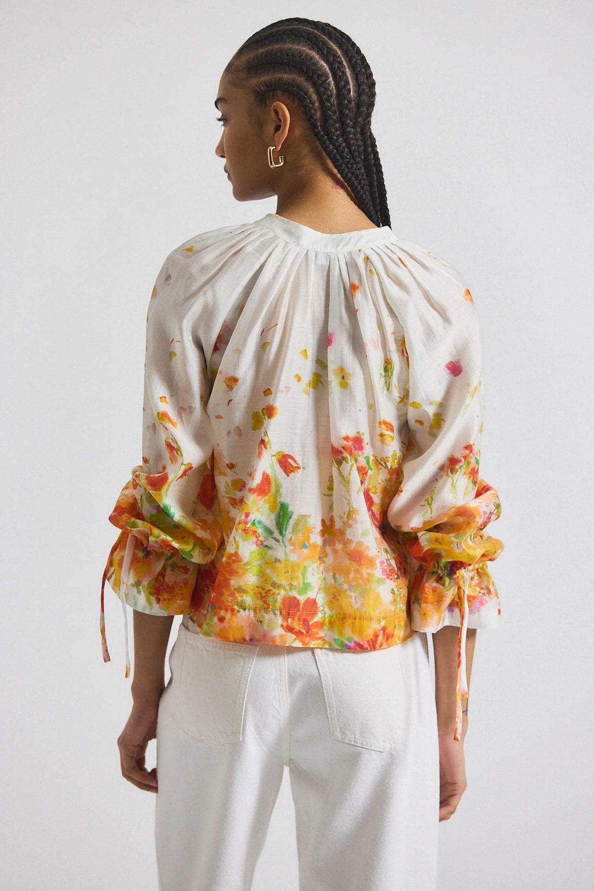 derek lam 10 crosby milon blouse white papaya