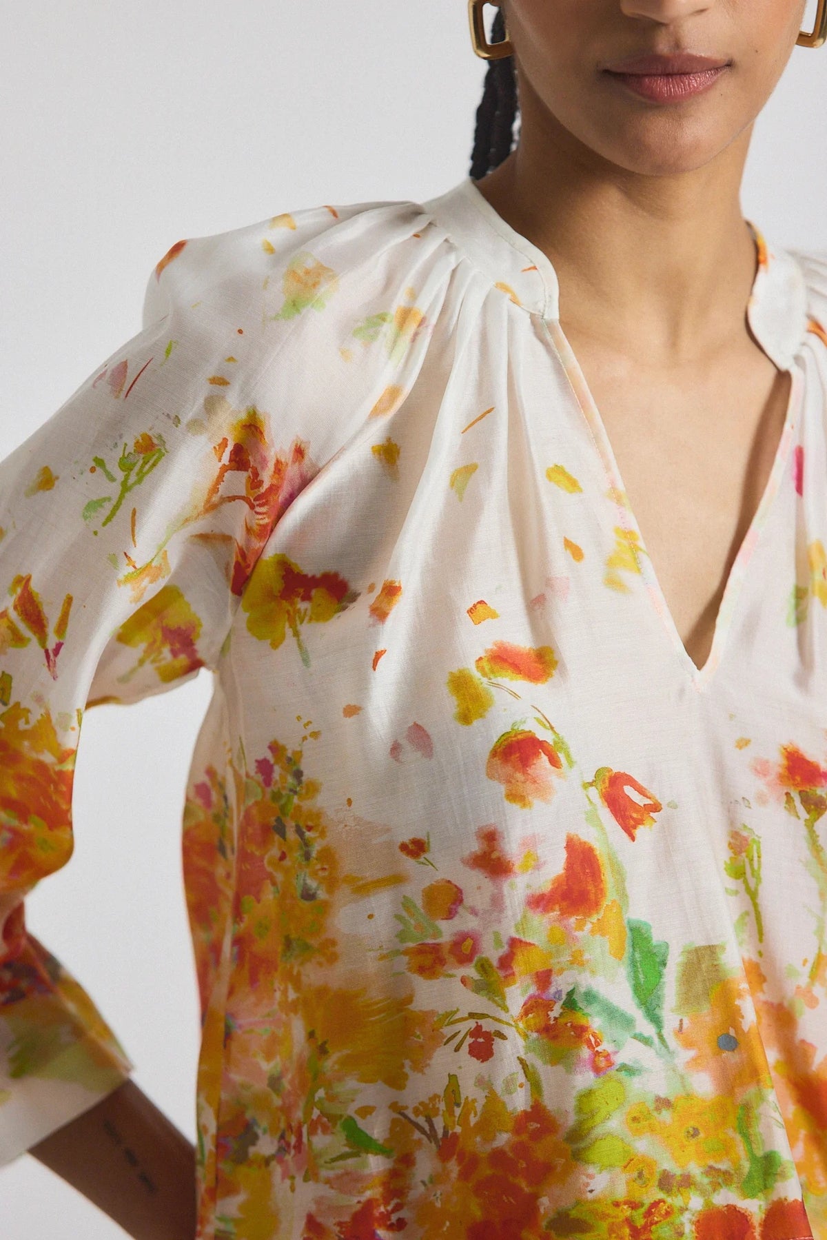 derek lam 10 crosby milon blouse white papaya