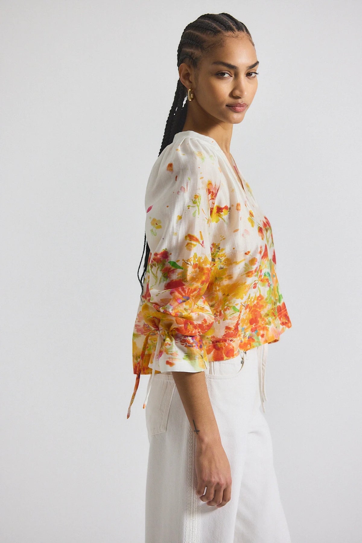 derek lam 10 crosby milon blouse white papaya