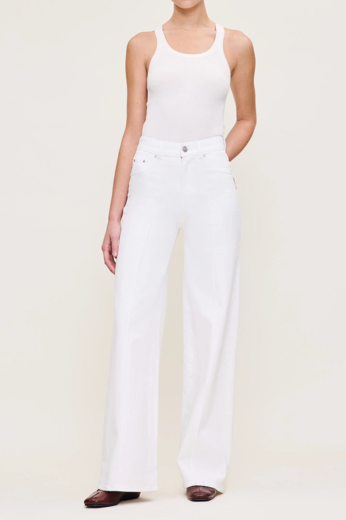 dl1961 hepburn wide leg white pintuck