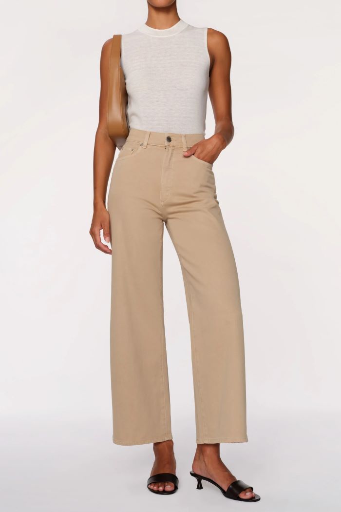 dl1961 hepburn wide leg ankle almond