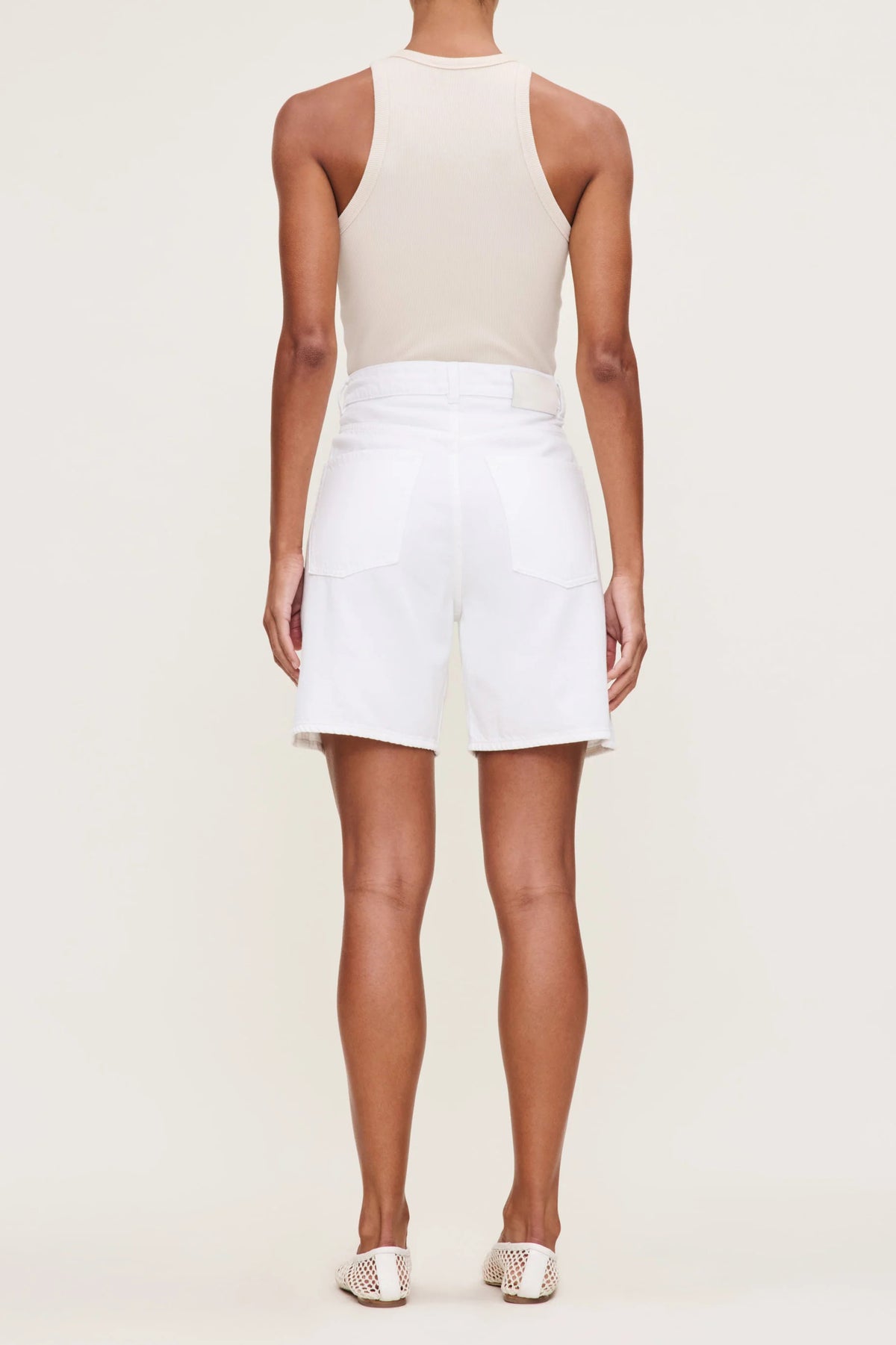 dl1961 taylor drawstring short white