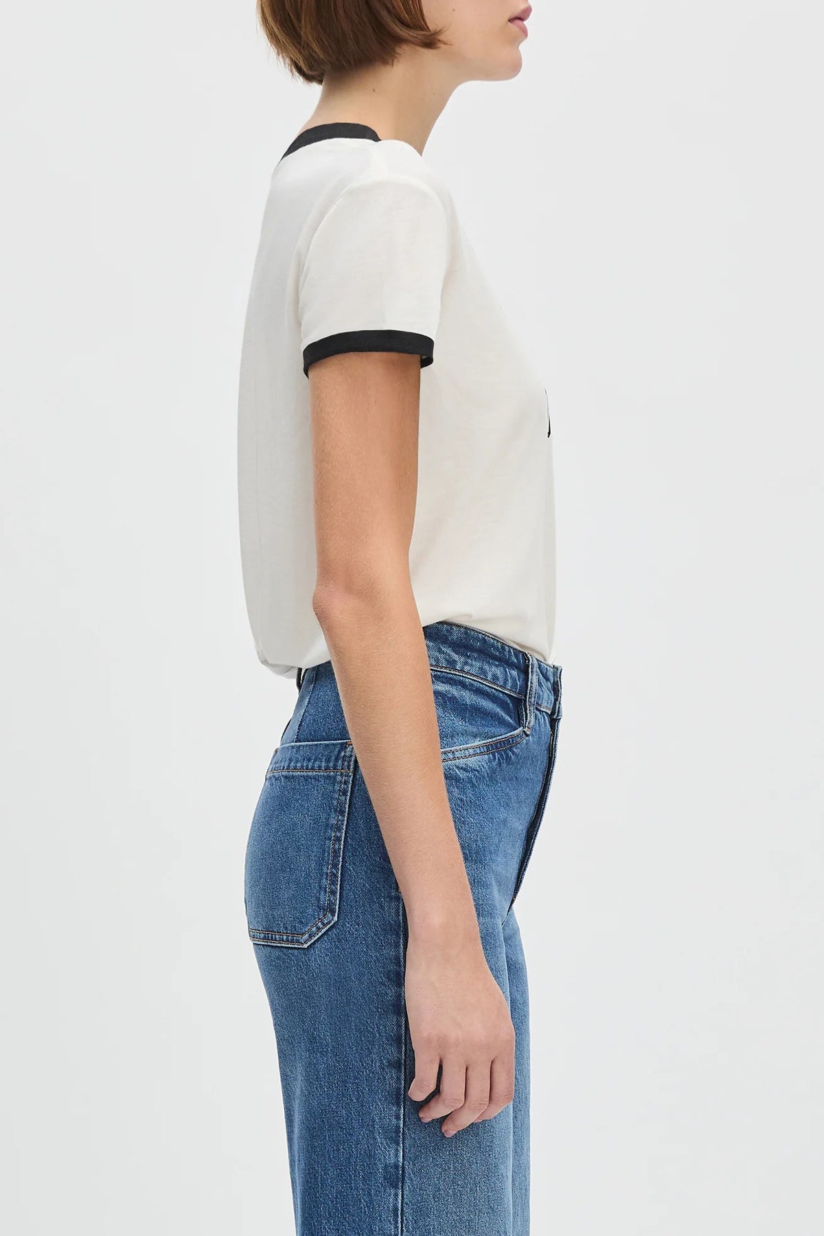 favorite daughter the collegiate ringer tee white black