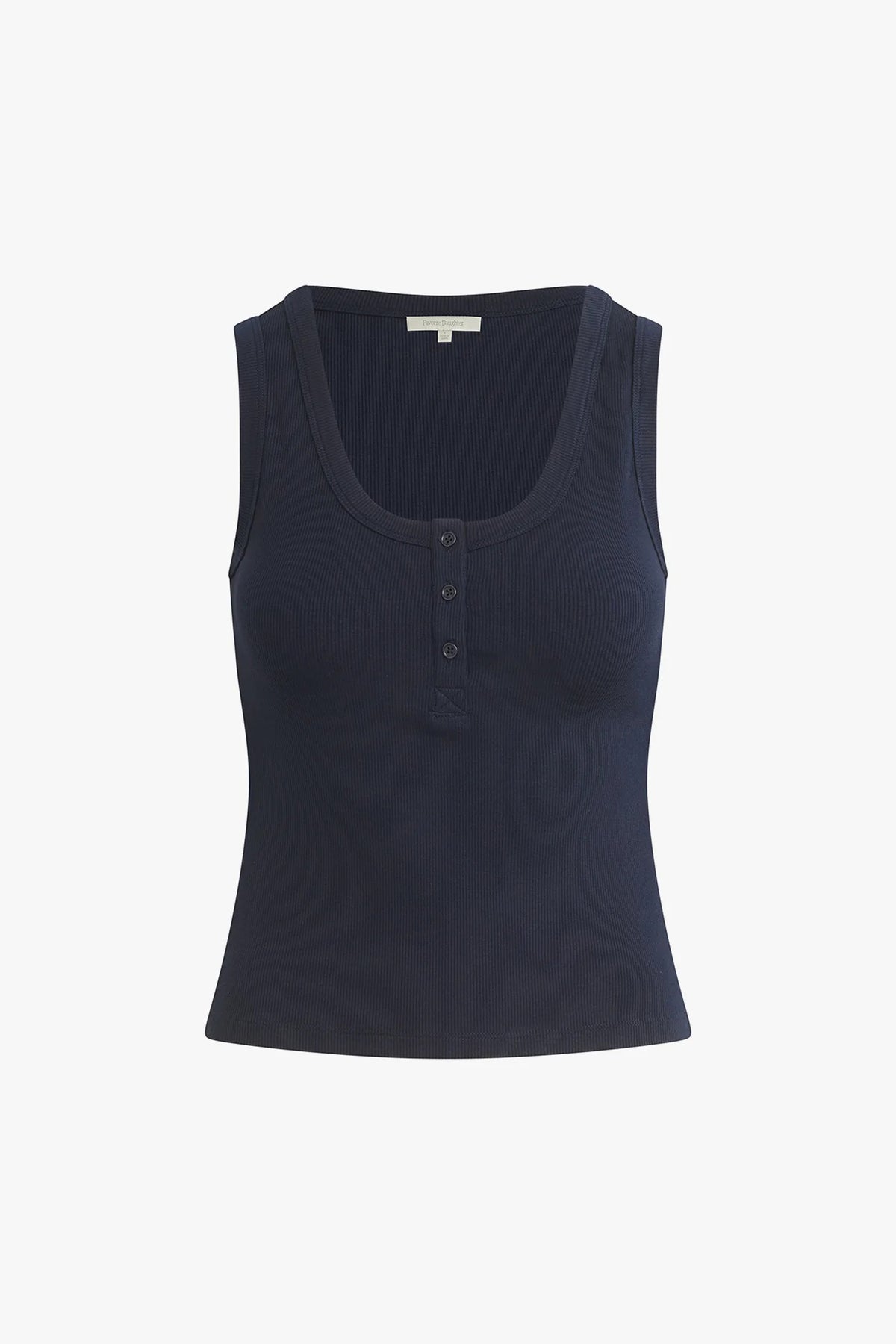 favorite daughter ribbed henley tank navy