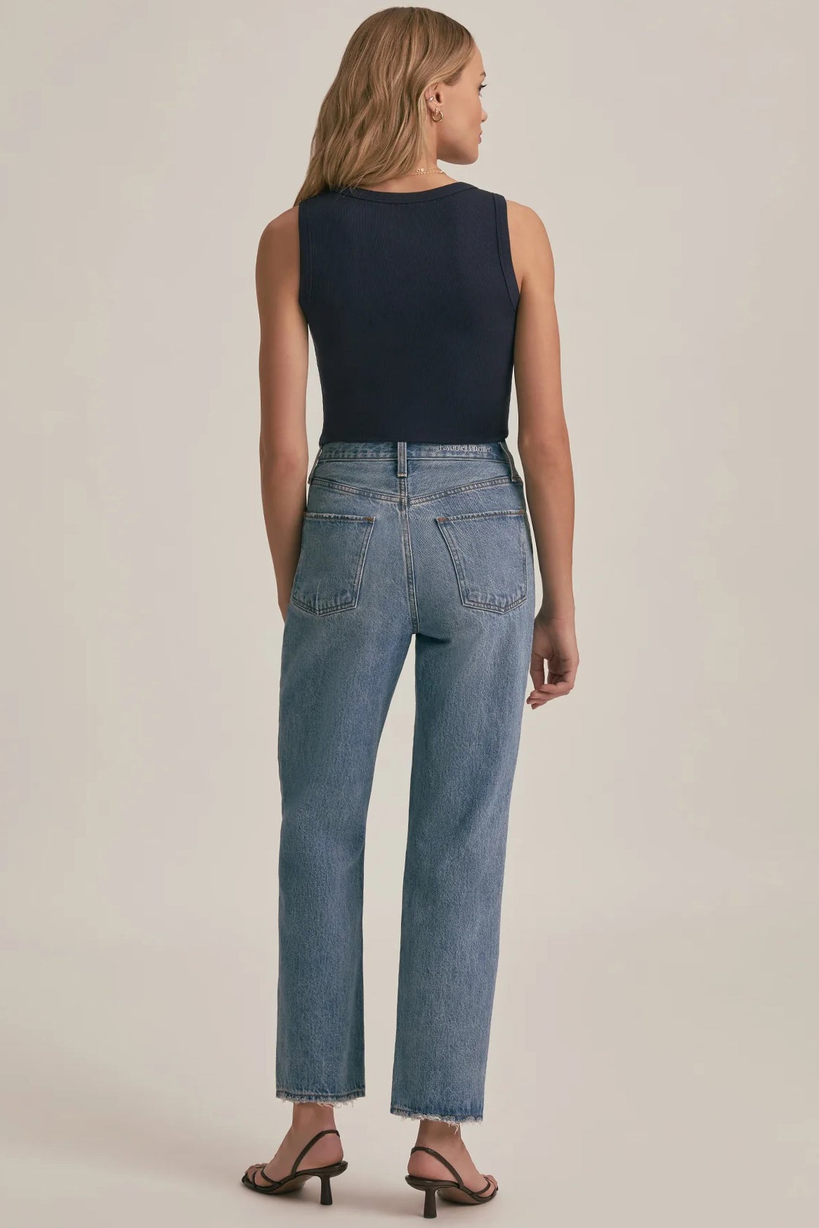 favorite daughter ribbed henley tank navy