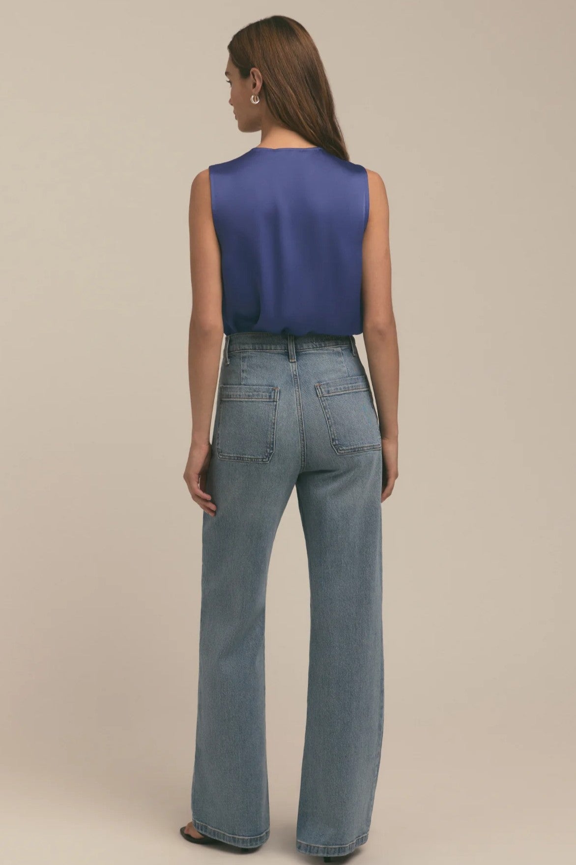 favorite daughter the sleeveless date blouse venetian blue