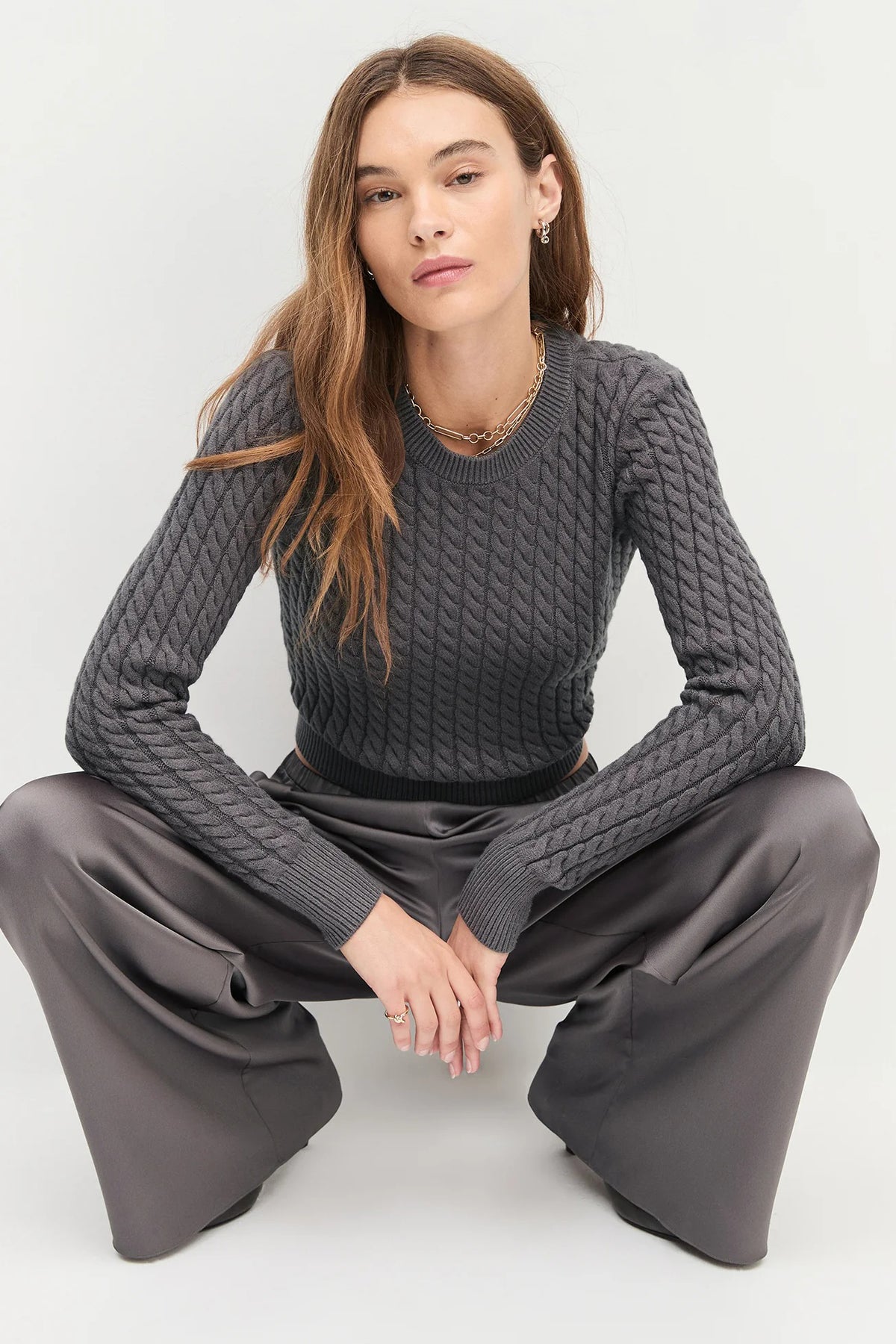 favorite daughter the feel good sweater grey shadow