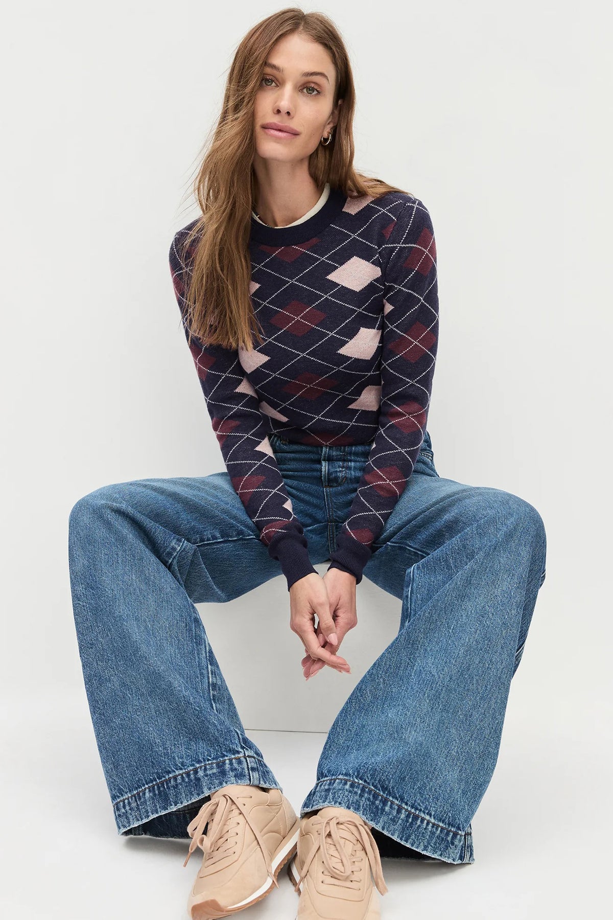 favorite daughter the henry sweater navy argyle