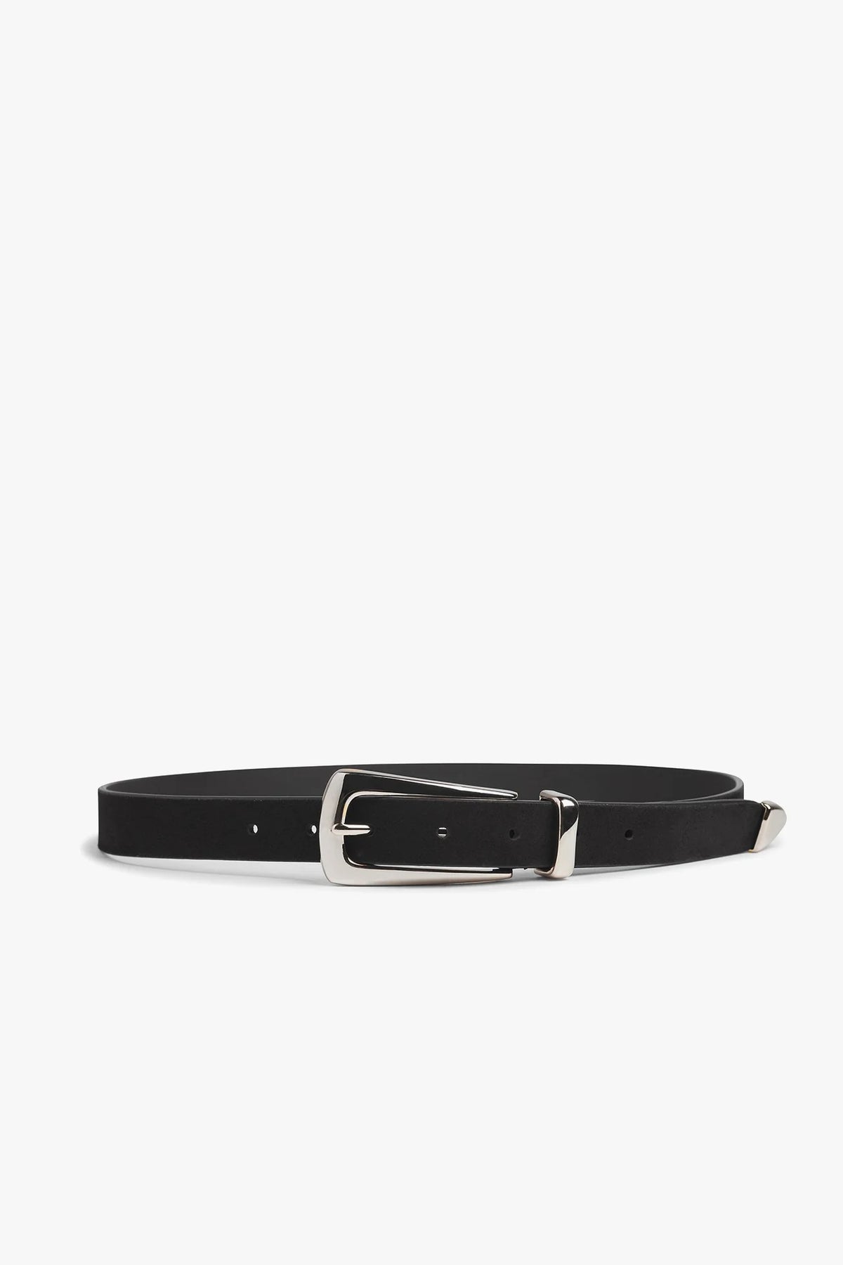 favorite daughter the suede statement belt black polished nickel