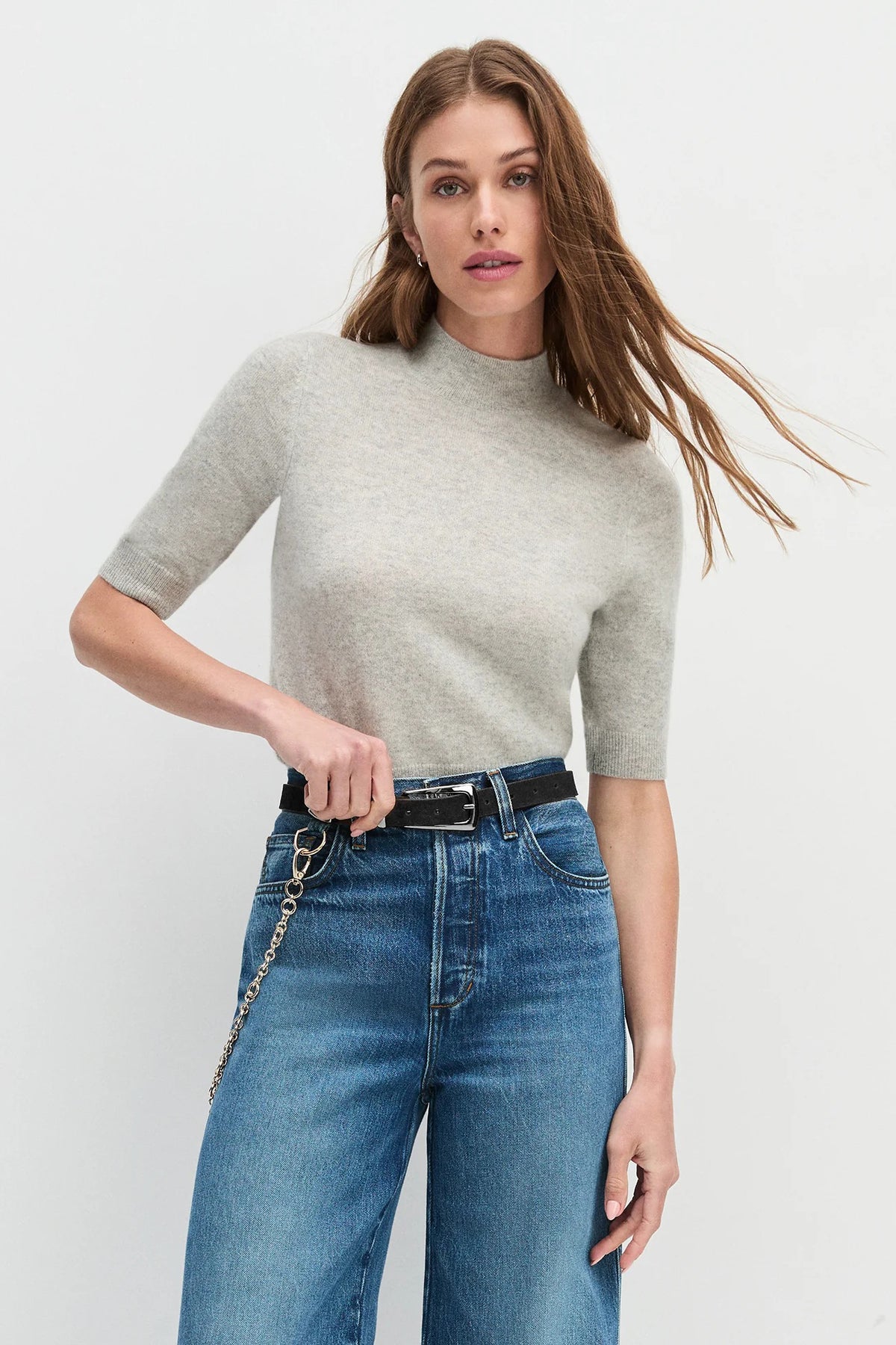 favorite daughter the suede statement belt black polished nickel