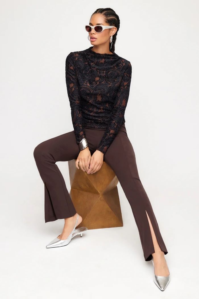 fifteen twenty harlow bootcut pants brown