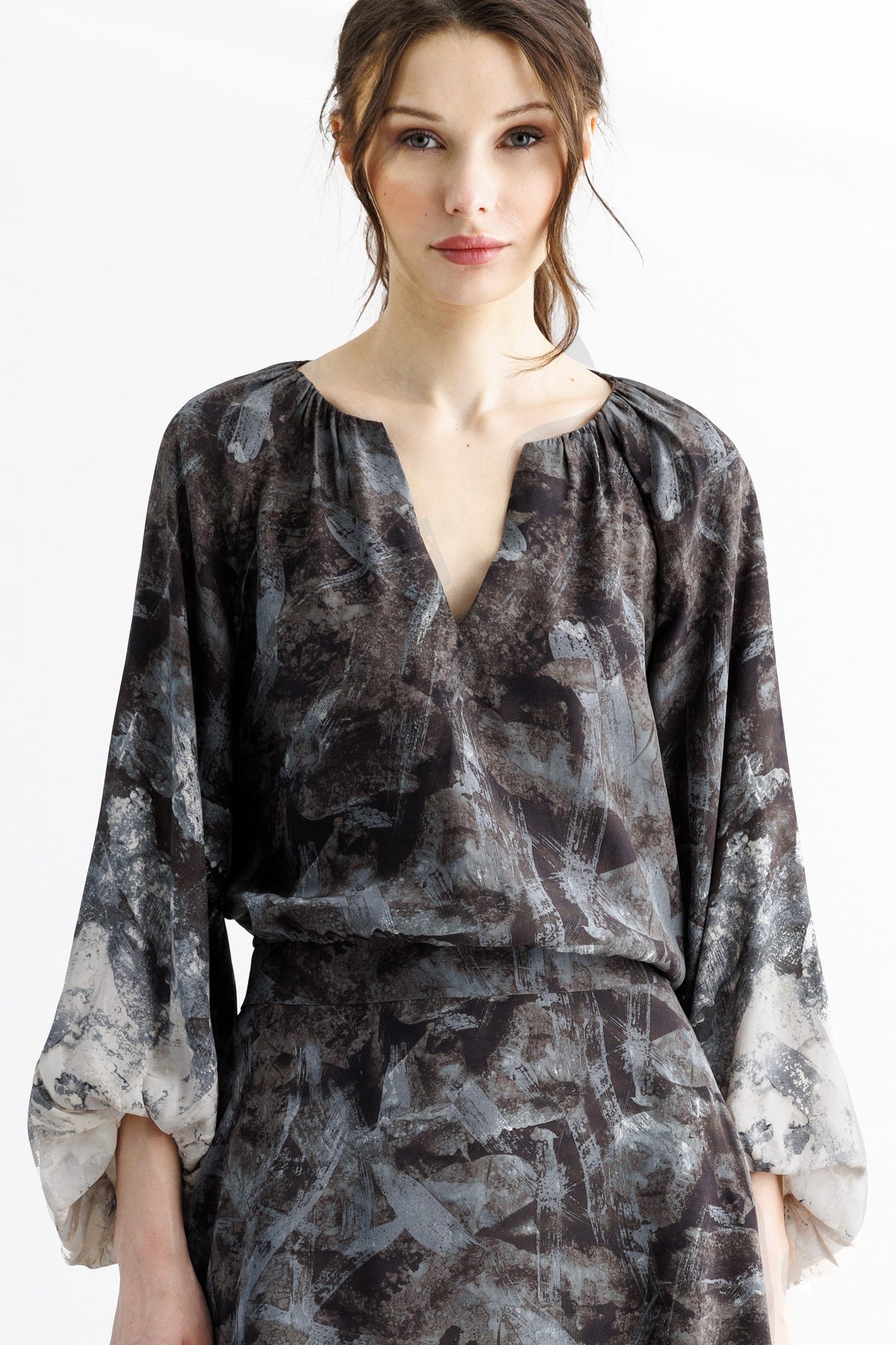 go silk go bubbled up blouse nightshadow dye