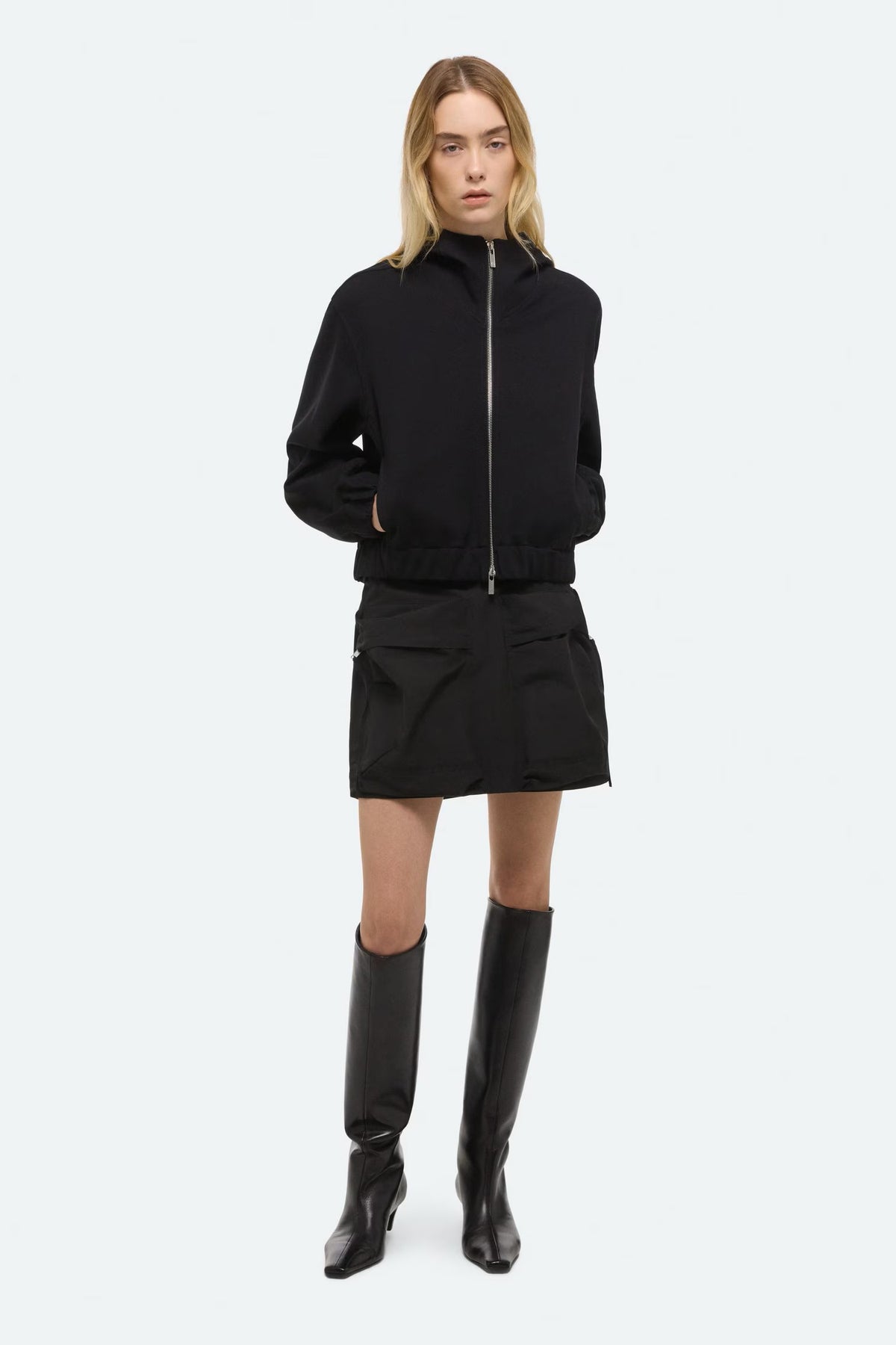 helmut lang hooded jacket black