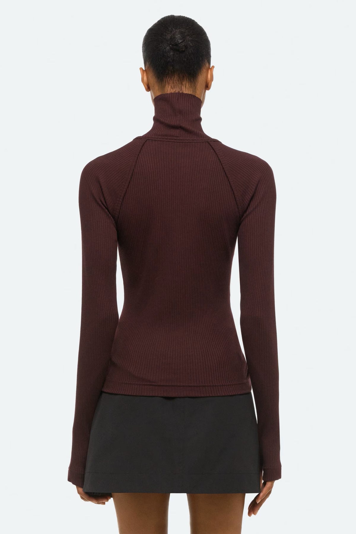 helmut lang shrug turtleneck mahogany