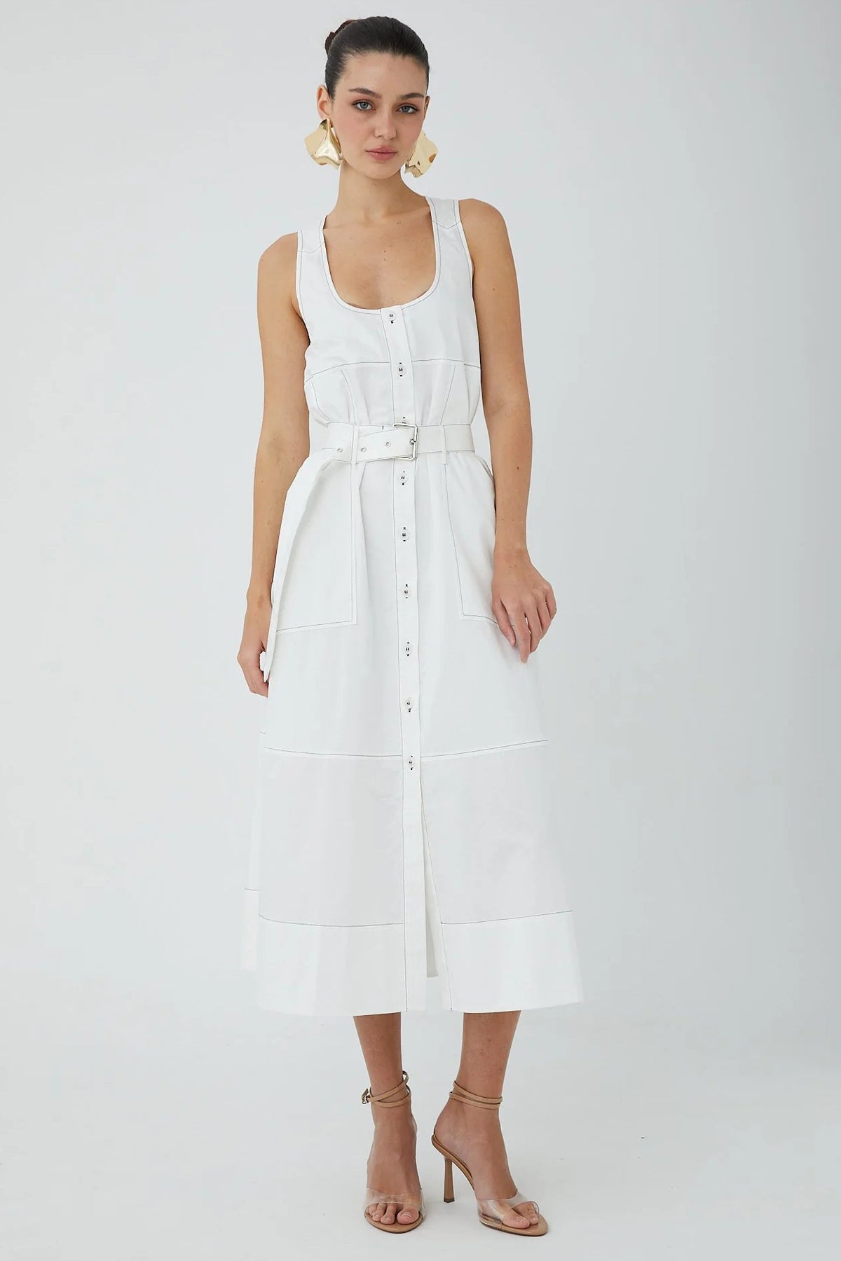 js71 saunders dress white