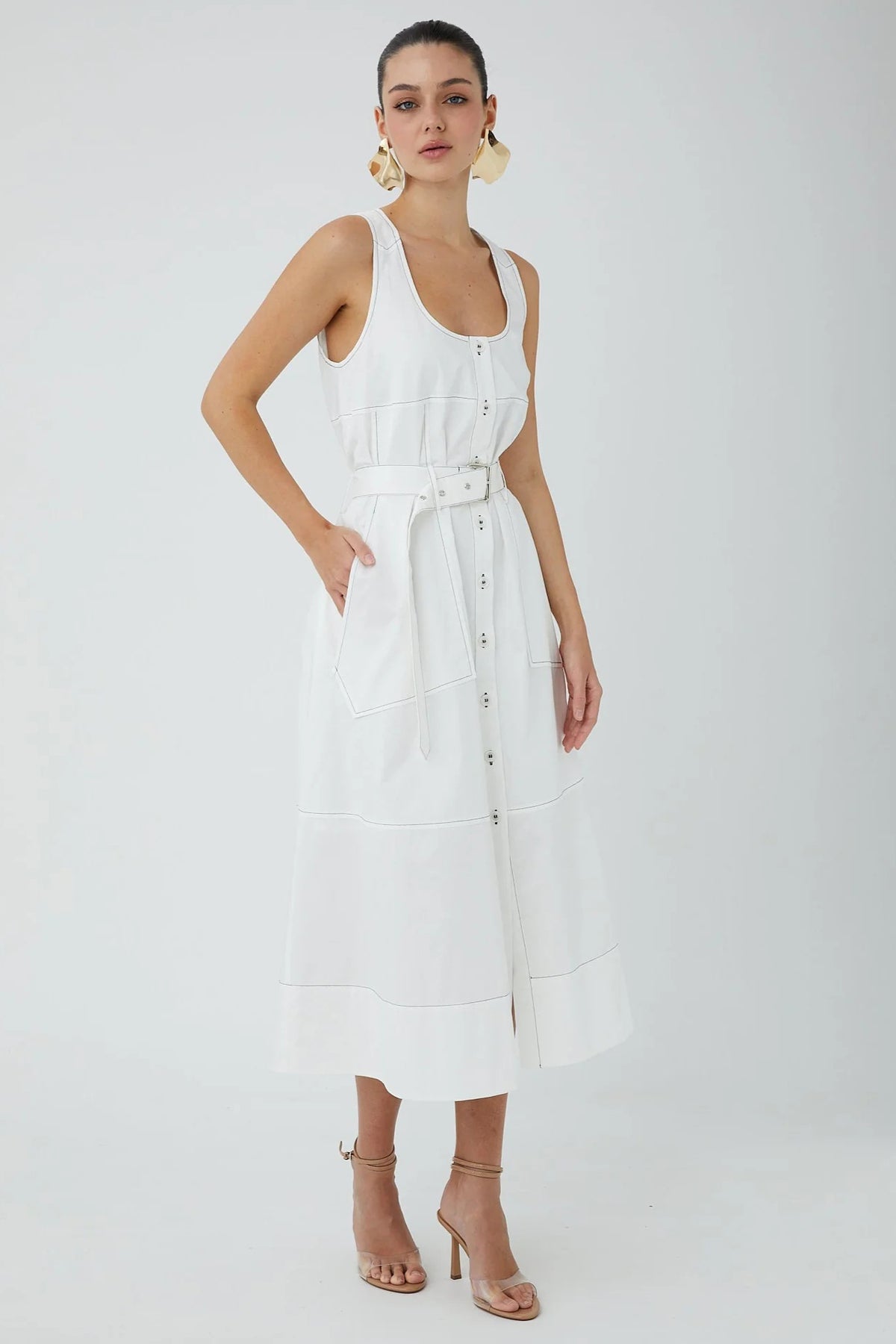 js71 saunders dress white