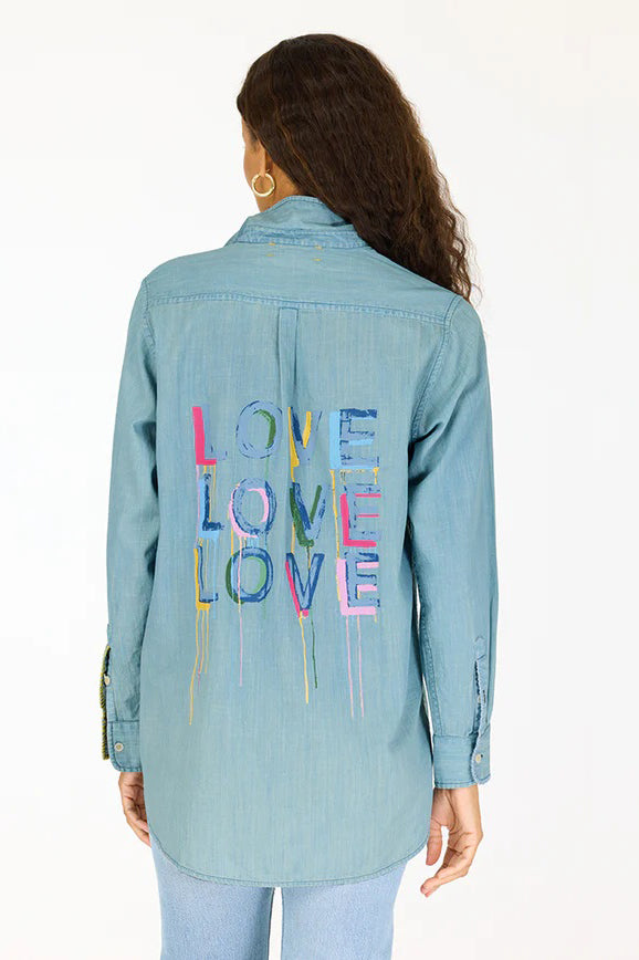 kerri rosenthal mia shirt love chambray blue